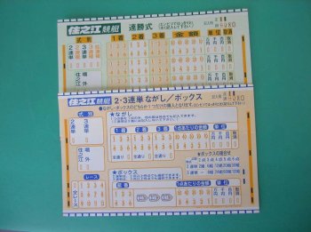 こちらがマークシート式の舟券購入用紙。そんなに難しくないのでご安心を。